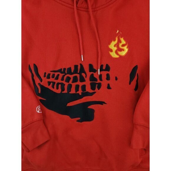 Runtz Fire Society Just‎ Grinz Hoodie Red Skeleton Mens Medium - Picture 5 of 10